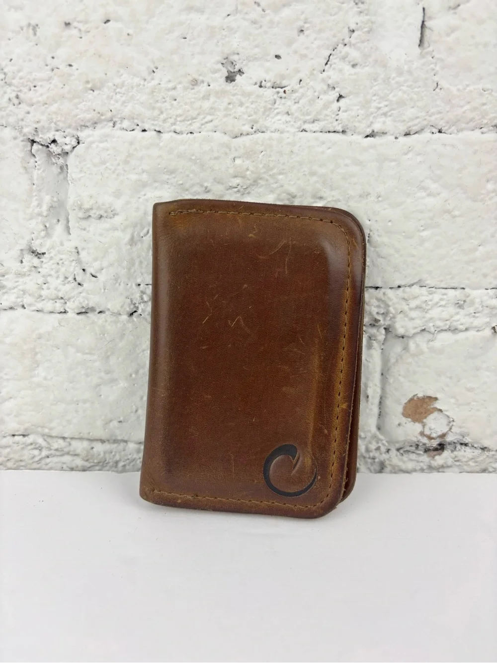 Origin The Raw Edge Bi Fold Wallet Brown Leather
